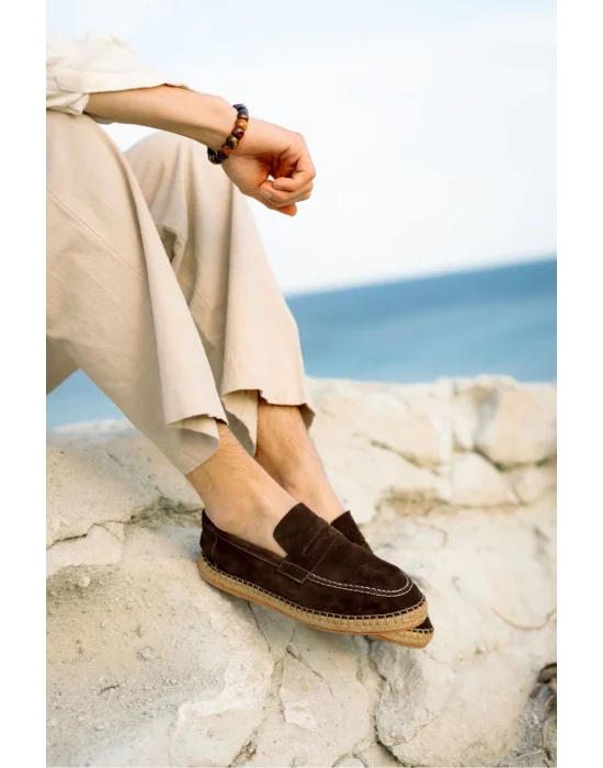 Rose Acı Kahve Hakiki Deri Süet Erkek Loafer