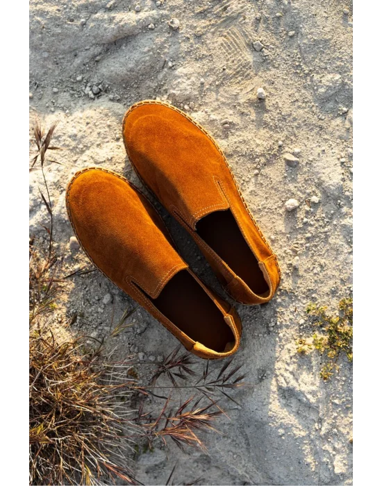 Robert Taba Hakiki Deri El Yapımı Erkek Espadril