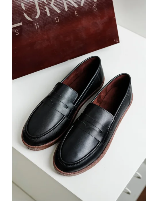 Livya Erkek Siyah Suni Deri Loafer Ayakkabı