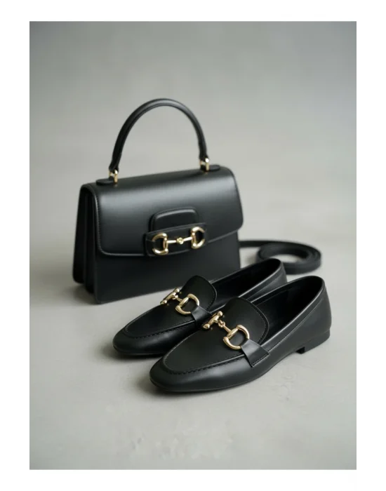 Mical Kadın Siyah Suni Deri Babet