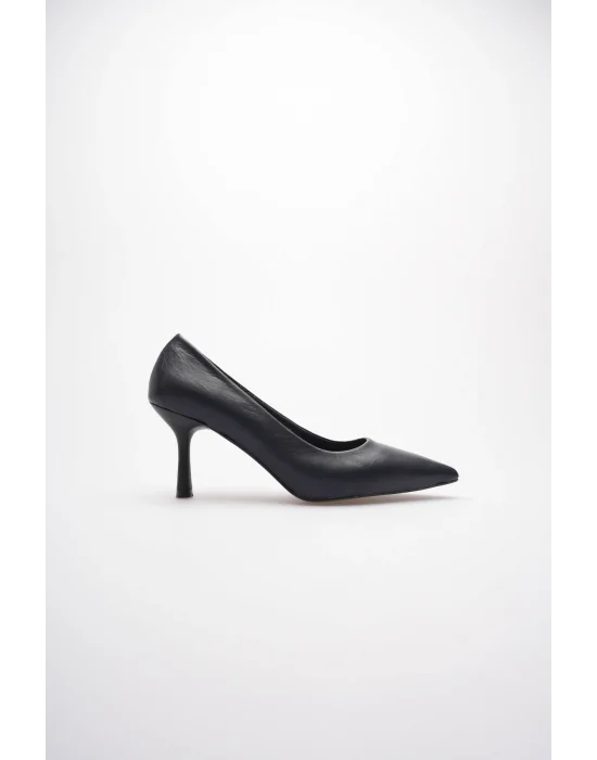 Kadın Adal Lacivert Hakiki Deri İç Dış 11cm Topuklu Stiletto