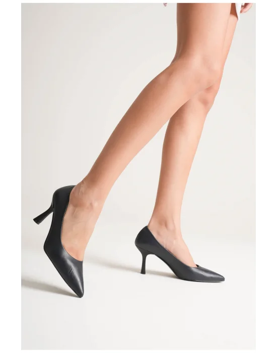 Kadın Adal Lacivert Hakiki Deri İç Dış 11cm Topuklu Stiletto