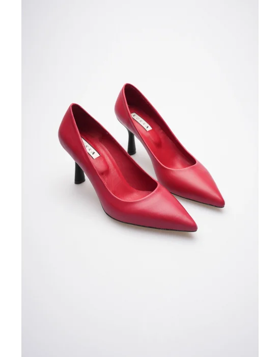 Kadın Adal Kırmızı Hakiki Deri İç Dış 11cm Topuklu Stiletto