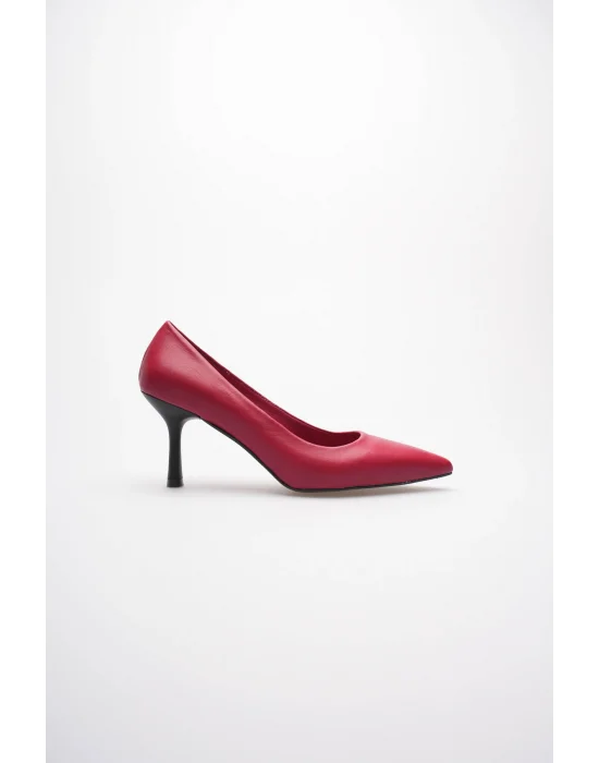 Kadın Adal Kırmızı Hakiki Deri İç Dış 11cm Topuklu Stiletto