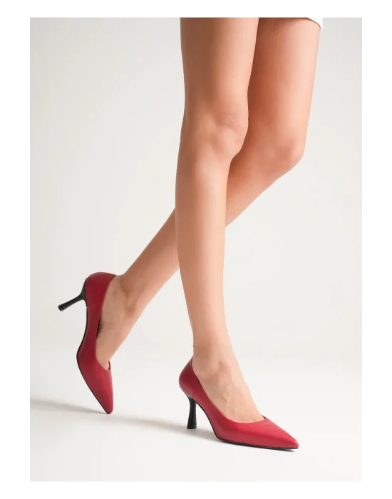 Kadın Adal Kırmızı Hakiki Deri İç Dış 11cm Topuklu Stiletto