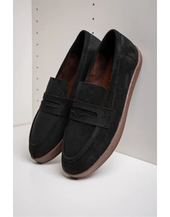 Livya Erkek Siyah Süet Loafer Ayakkabı