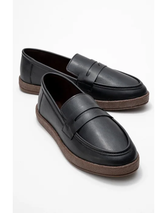 Livya Erkek Siyah Suni Deri Loafer Ayakkabı