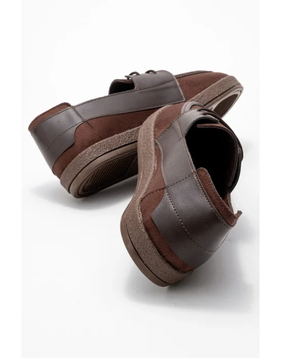 Rosa Erkek Acı Kahve Süet Garnili Bağcıklı Loafer Günlük Casual Ayakkabı