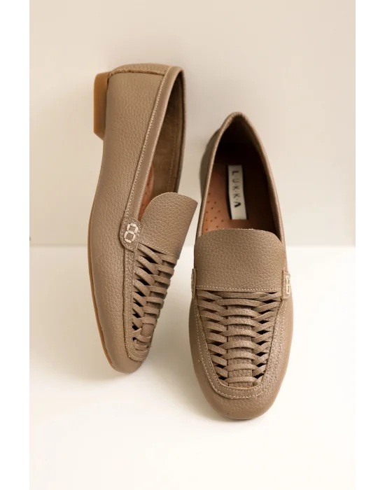 Hakiki Deri Kadın Alvin Vizyon El yapımı Babet