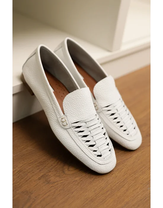 Hakiki Deri Kadın Alvin Vizyon El yapımı Babet