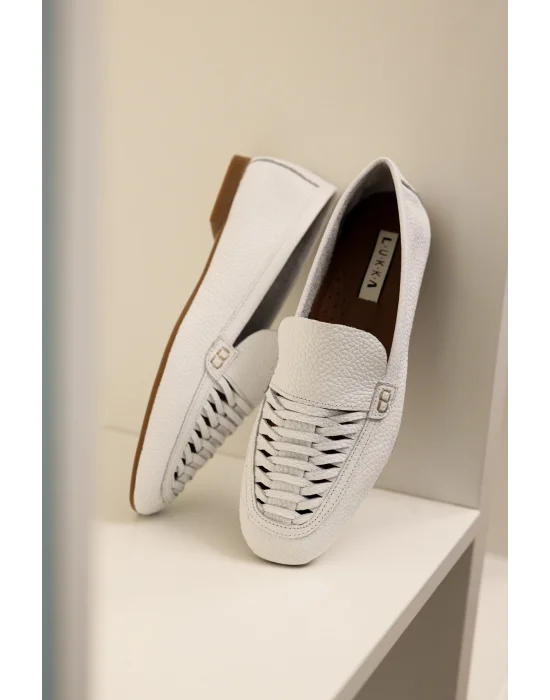 Hakiki Deri Kadın Alvin Vizyon El yapımı Babet