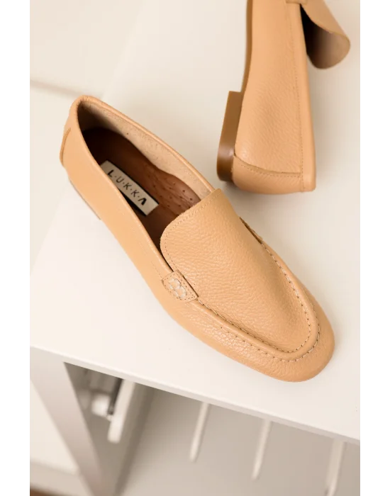 Hakiki Deri Kadın Abay Nude Saraçlı Babet