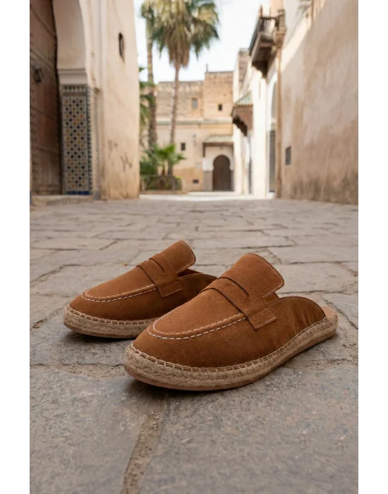 Amaya Erkek Deri Tozu Taba El yapımı Terlik