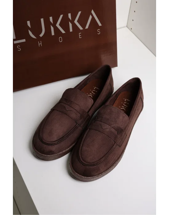 Livya Erkek Acı Kahve Süet Loafer Ayakkabı
