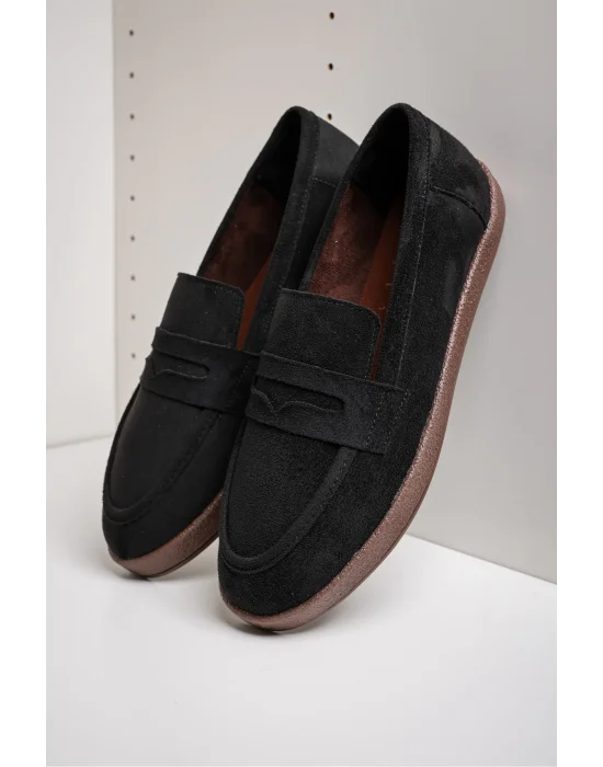 Livya Erkek Siyah Süet Loafer Ayakkabı