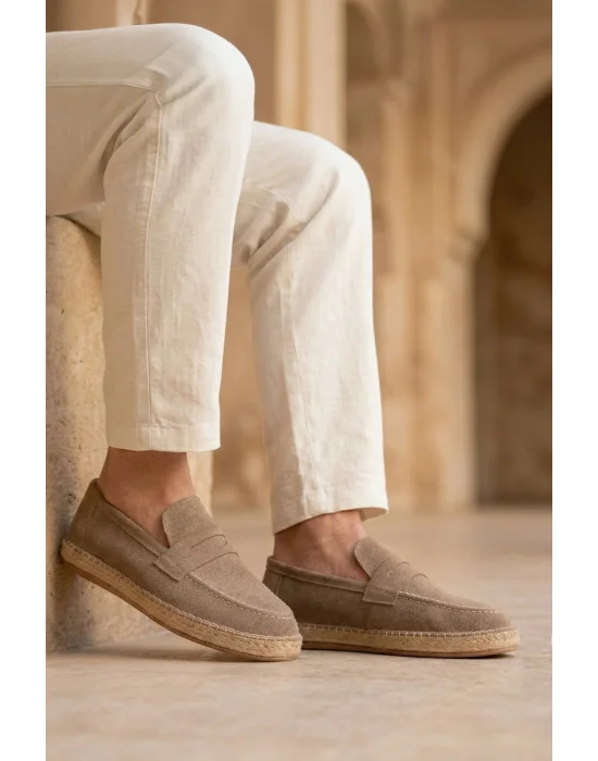 Lotus Erkek Suni Deri Vizyon Loafer Espadril