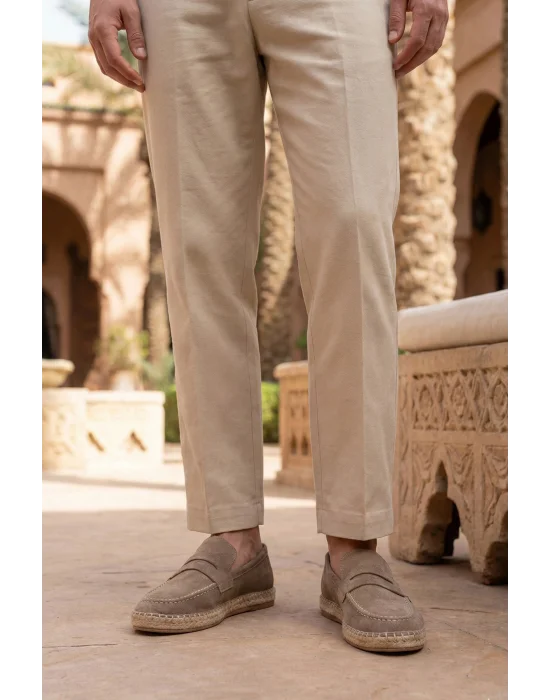 Lotus Erkek Suni Deri Vizyon Loafer Espadril