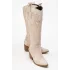 Valeria Kadın Bej Nakışlı Kovboy Western Dallas Çizme