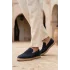 Lotus Erkek Suni Deri Lacivert Loafer Espadril