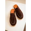 Bloom Hakiki Deri Acı Kahve Kauçuk taban terlik