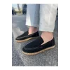 Lotus Erkek Suni Deri Siyah Loafer Espadril