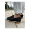 Daisy Erkek Suni Deri Siyah Lastikli Espadril