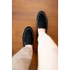 Rose Siyah Hakiki Deri Süet Erkek Loafer