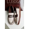 Livya Erkek Bej Garnili Suni Deri Loafer Ayakkabı