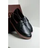 Rosa Erkek Siyah Suni Deri Bağcıklı Loafer Günlük Casual Ayakkabı