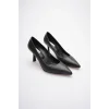 Kadın Adal Siyah Hakiki Deri İç Dış 11cm Topuklu Stiletto