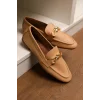 Hakiki Deri Cameron Kadın Nude Metal Tokalı Loafer Babet