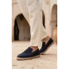 Lotus Erkek Suni Deri Lacivert Loafer Espadril