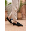 Lotus Erkek Suni Deri Siyah Loafer Espadril
