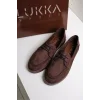 Rosa Erkek Acı Kahve Süet Bağcıklı Loafer Günlük Casual Ayakkabı