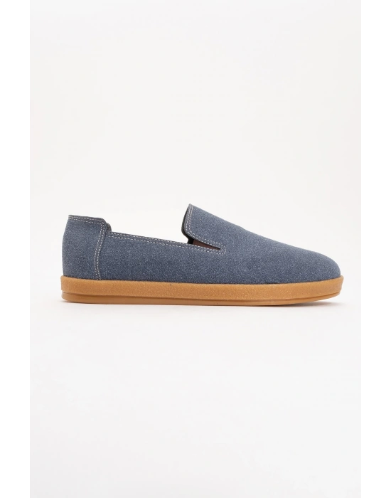 Mira Erkek Mavi Deri tozu Lastikli ayakkabı