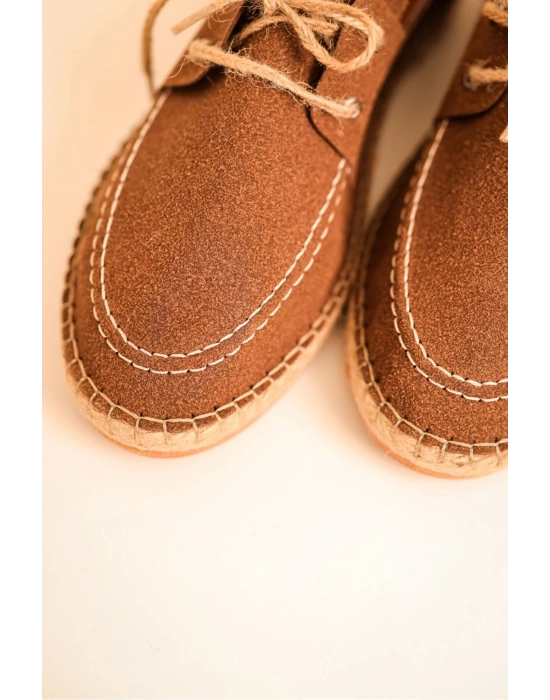 Sahra Erkek Suni Deri Bağcıklı Espadril