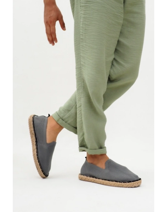 Perla Erkek Gri Triko Espadril