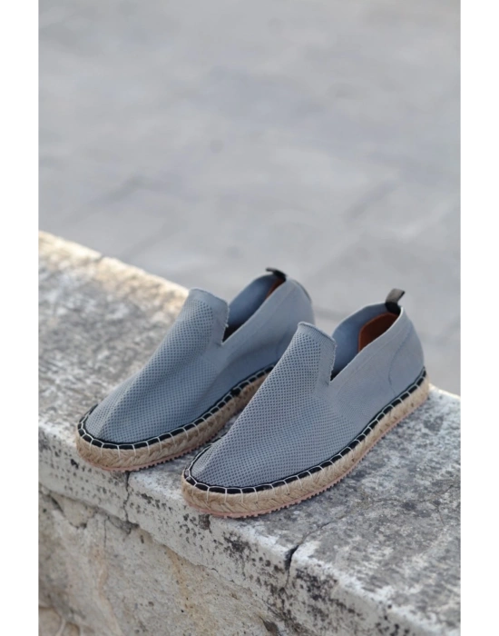 Perla Erkek Gri Triko Espadril
