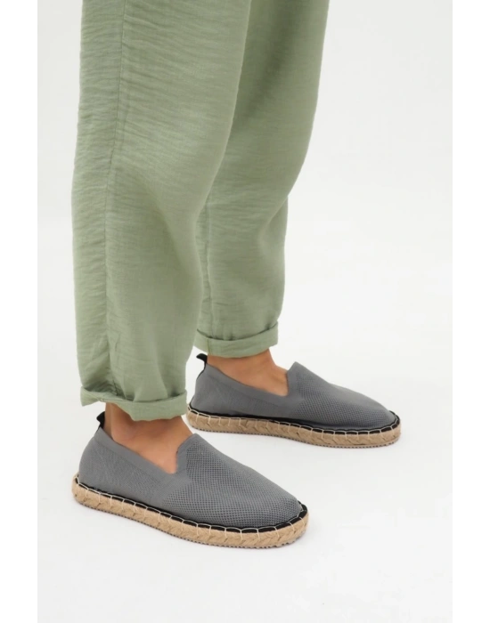 Perla Erkek Gri Triko Espadril