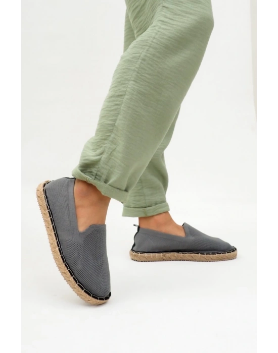 Perla Erkek Gri Triko Espadril