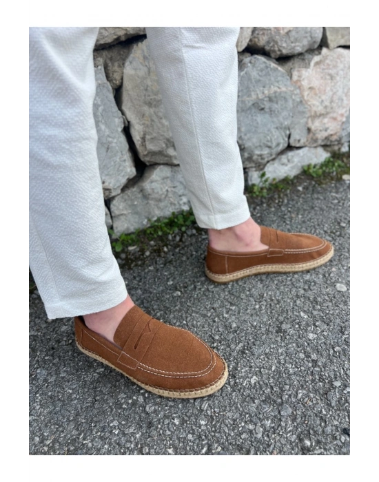 Lotus Erkek Suni Deri Taba Loafer Espadril