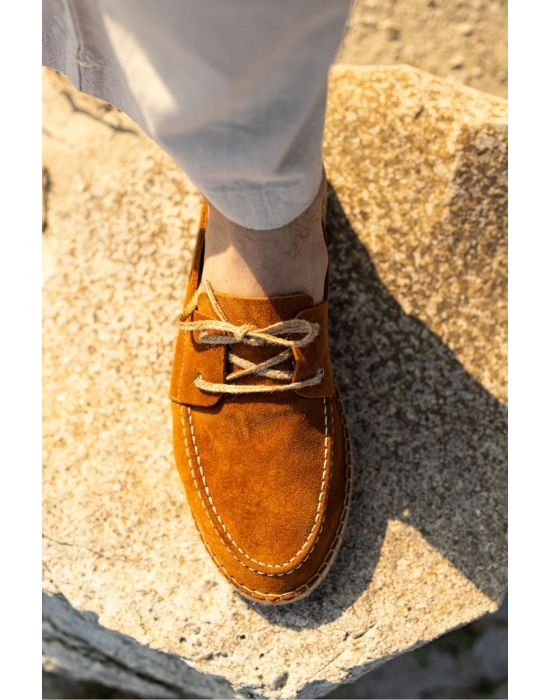 Fleur Hakiki Deri Taba Bağcıklı Espadril