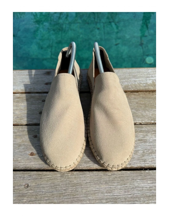 Daisy Erkek Suni Deri Bej Lastikli Espadril