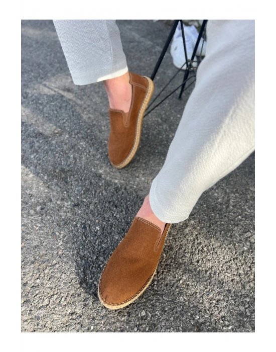 Daisy Erkek Suni Deri Taba Lastikli Espadril