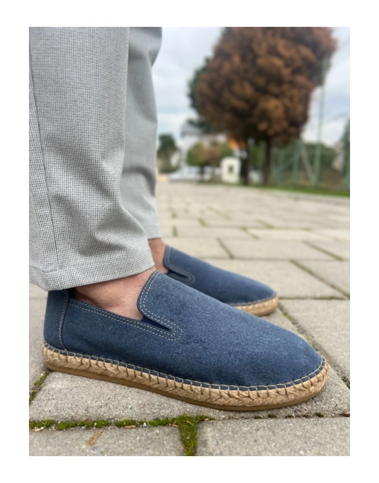 Daisy Erkek Suni Deri Mavi Lastikli Espadril