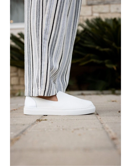 Erkek Beyaz triko günlük ayakkabı