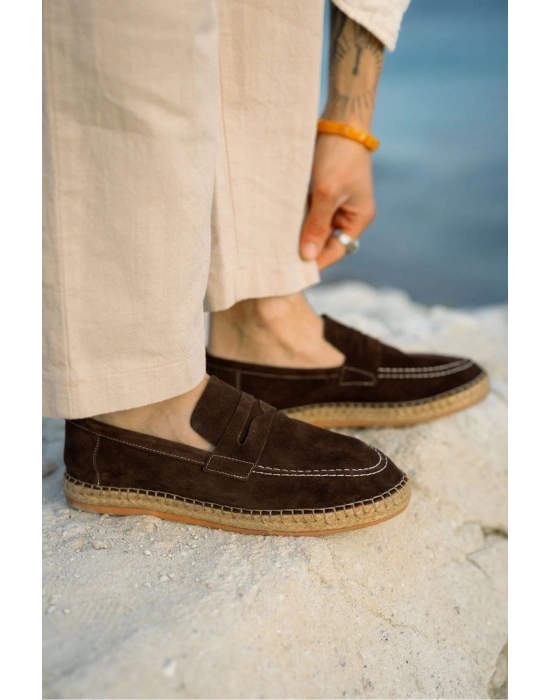 Rose Acı Kahve Hakiki Deri Süet Erkek Loafer