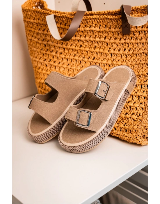 Francesco Vizon Çift Tokalı El Yapımı Natural Hasır Erkek Terlik