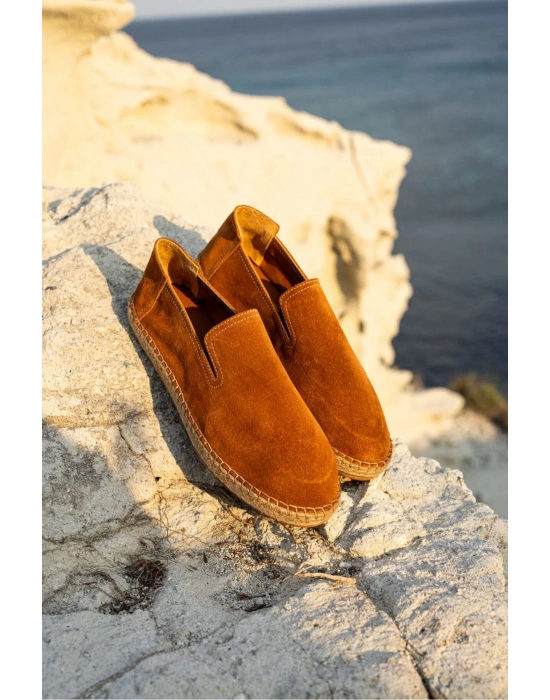 Robert Taba Hakiki Deri El Yapımı Erkek Espadril