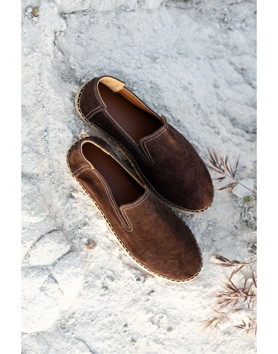 Robert Acı Kahve Hakiki Deri El Yapımı Erkek Espadril